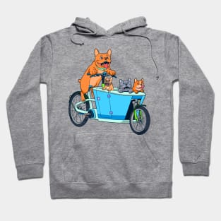 Cute cartoon dogs on cargo bike Hoodie